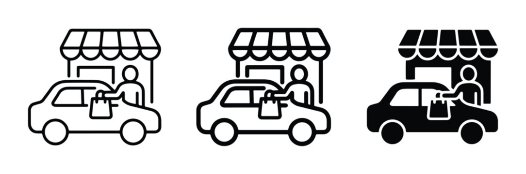Curbside pickup vector illustration for app and web