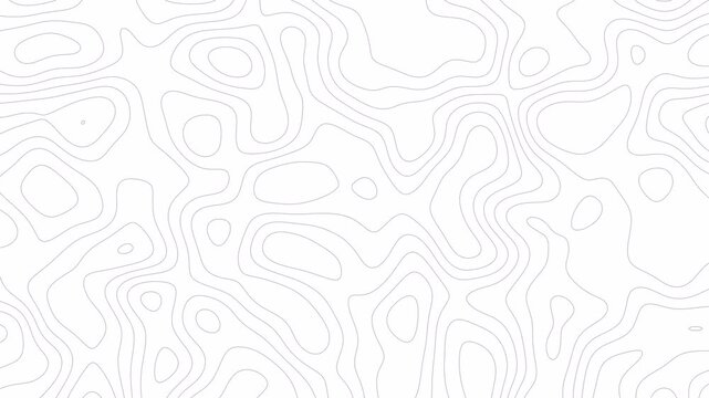 abstract topographic fractal lines background with geo map pattern, topography stripes background motion loop footage video, Moving waves on black background for motion graphics and design projects.