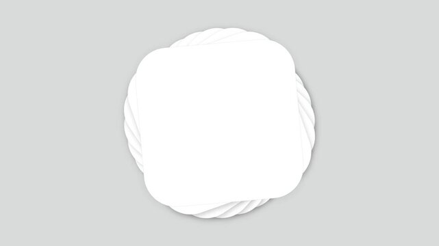 Stack of white paper sheets rotating smoothly on a neutral grey background.