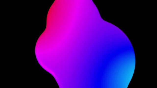 Abstract 3d purple gradient liquid metaball motion. Vibrant neon sphere merging fluid animation. Modern glowing morphing shape video.