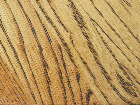 Close-up of patterns on oak table