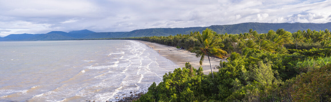 Panoramic view of Four Mile Beach on sunny day