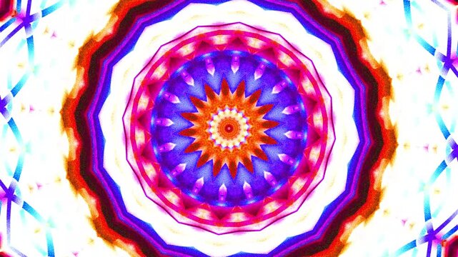 Vibrant Psychedelic Kaleidoscope Pattern Abstract Background.
