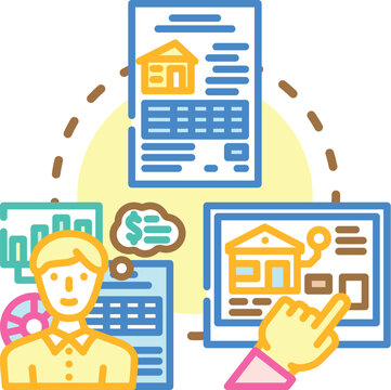 Mortgage preapproval process involving a couple, houses, finances, and important documents, symbolizing the steps towards securing a home loan