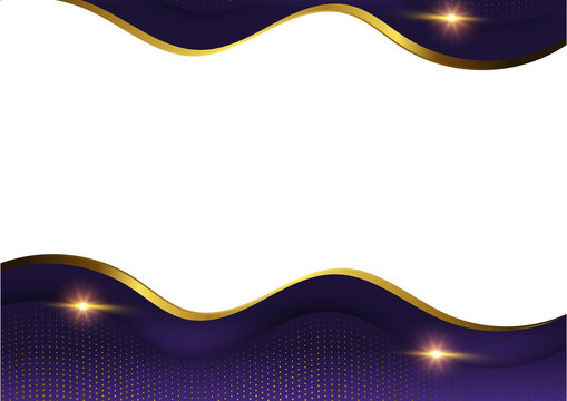 abstract deep purple gold wave for luxury corporate certificate background design