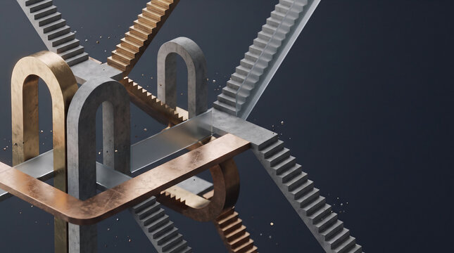 Impossible 3D Architectural Geometric Illusion with Endless Loops and Staircases