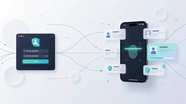 Smartphone Biometric Fingerprint Scan Verifying User Login