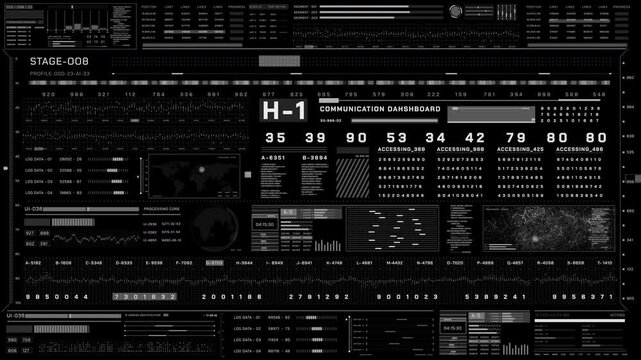 HUD digital futuristic data network communication technology information dashboard 4K motion platform