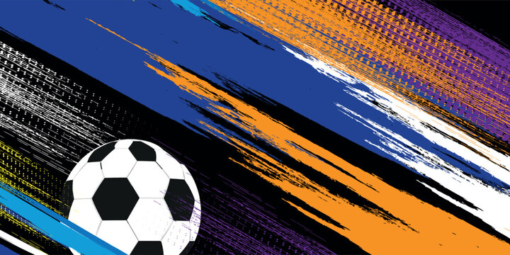Football or soccer abstract background, suitable for your project designs, vector illustration football cup, ball graphic design on a blue background with spots