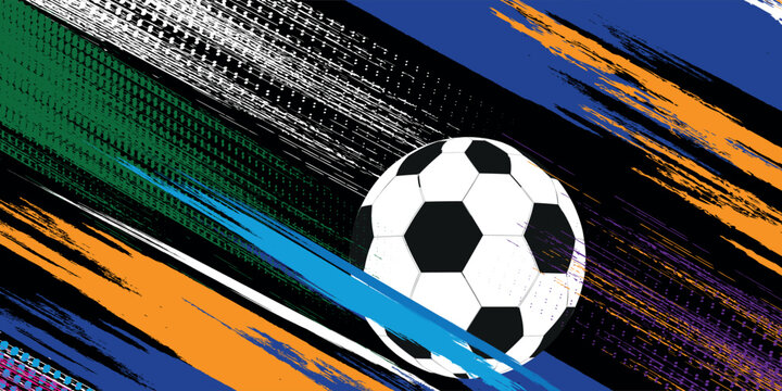 Football or soccer abstract background, suitable for your project designs, vector illustration football cup, ball graphic design on a blue background with spots