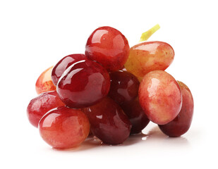 Fototapeta premium Bunch of fresh ripe grapes isolated on white