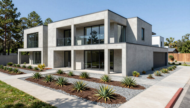 Wildfire Resistant Modern Architecture and Firebreak Buffer Zone