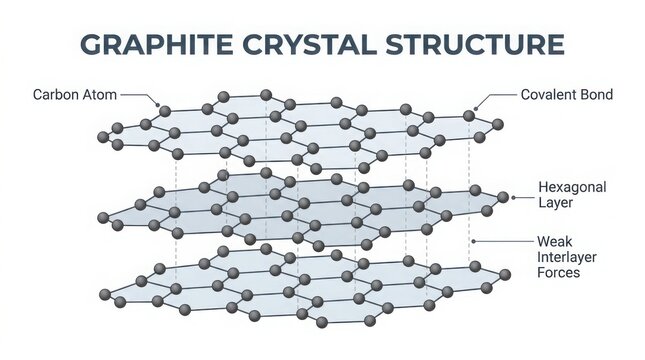 Scientific diagram showing the hexagonal crystal structure of