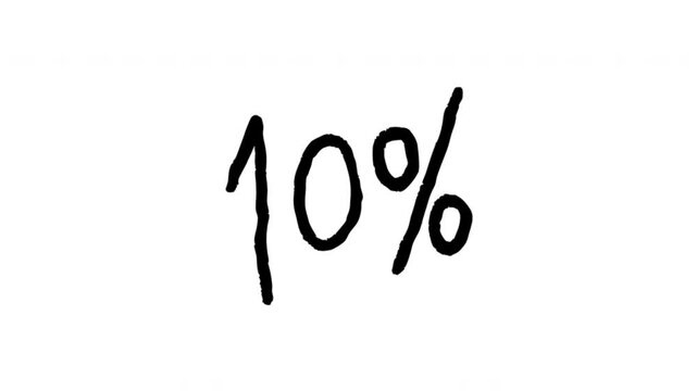 Percentage Symbol For Discounts And Savings Hand Drawn Doodle Animation. Percent Sign And Price Reduction. Shopping Promotion And Sale Announcement. 4K Loop With Alpha Channel.