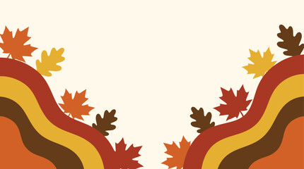 A beautiful thanksgiving background vector illustration with vibrant autumn leaves and warm colors perfect for holiday greetings and festive designs © MstFatema