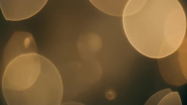 Overlapping Bokeh Circles Featuring Golden Luminous Light Effects And Glowing Background For Festive Holiday Design And Celebration Concepts