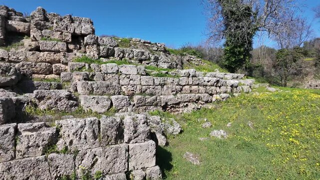 Ruins of Ancient Edessa at Archaeological Site of Longos, Central Macedonia, Greece