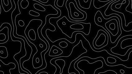 Dark Monochrome Topographic Map Contour Lines Abstract Background © Nusrat007