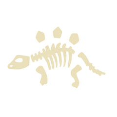 Dinosaur Skeleton Fossil Illustration © Rendi