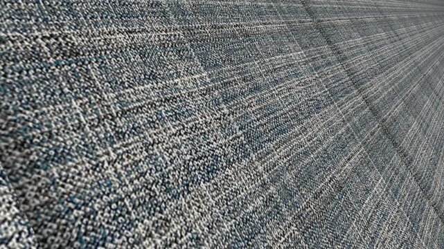 Classic Cinematic Movement Along Italian Gray Glen Plaid Wool Fabric with Angled Perspective, Soft Shadows and Refined Lighting on Traditional Check Patterns