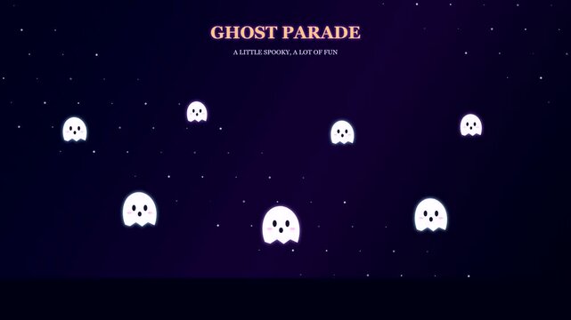 Animated Halloween Ghost Parade Background