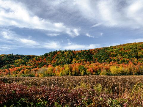 paysage de montagnes en automne, Qu&eacute;bec, Canada	