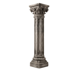 Naklejka premium Antique gothic stone column on transparent background