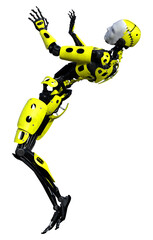 3D Rendering Male Robot on White © photosvac