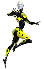 3D Rendering Male Robot on White © photosvac