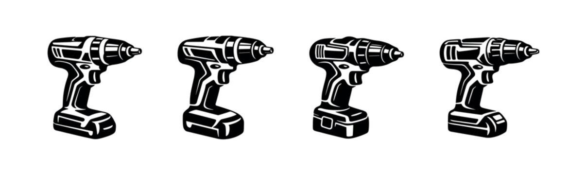 Cordless Drills in a Row