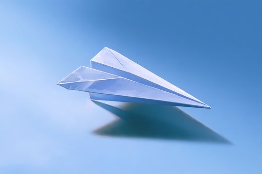 Autism Pride: Origami Paper Plane with Puzzle Ribbon on a Blue Background
