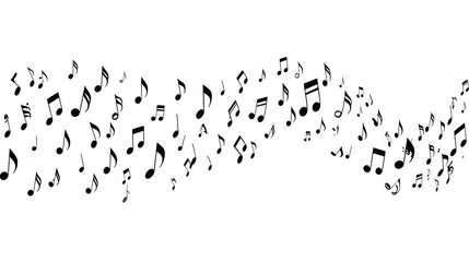Isolated elegant black musical notes in a flowing pattern above prominent B 460 notation design. © Lars