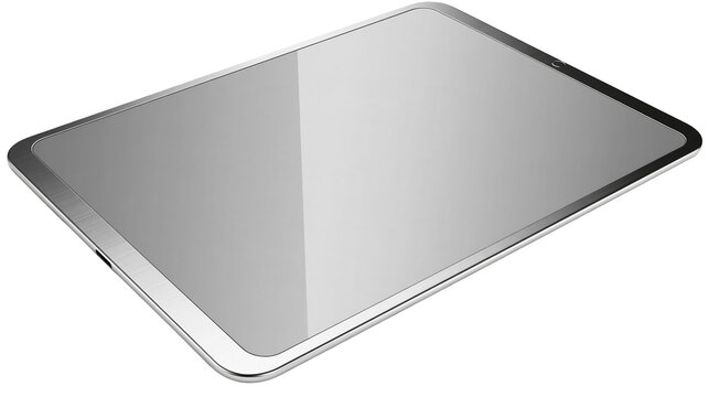 Isolated realistic tablet device, blank screen, modern digital technology for entertainment