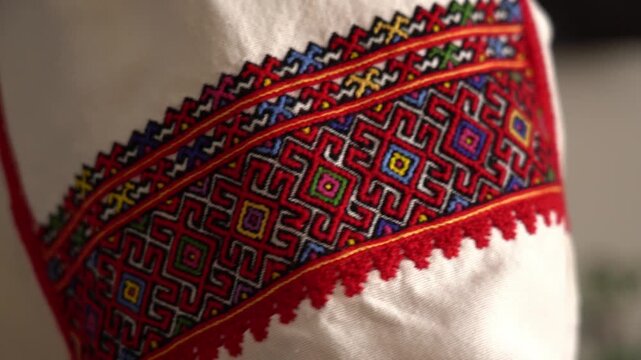 Traditional Ukrainian Embroidered Shirt from Pokuttia, Wool Embroidery, Authentic Folk Costume