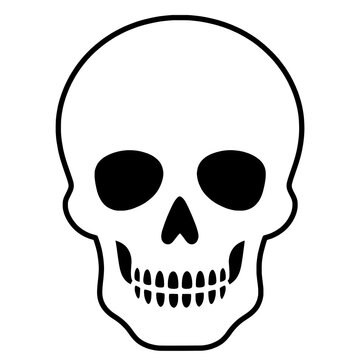 Halloween twitch icon black and white human skull transparent background