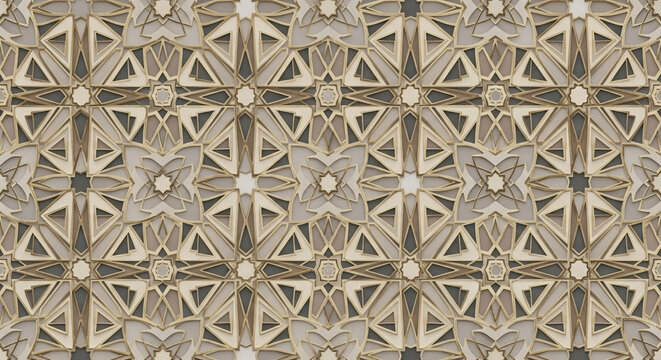 Intricate geometric architectural patterns carved into stonework display traditional heritage craftsmanship across historic building facades featuring repeating ornamental motifs throughout