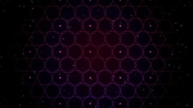 Abstract ✏️ Edit: Neon Cybernetic Hexagon Grid Telemetry - Transpar...