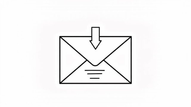 Animated envelope icon receiving email notification with equalizer