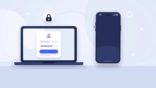 Static 4K UHD animation of two factor authentication login flow