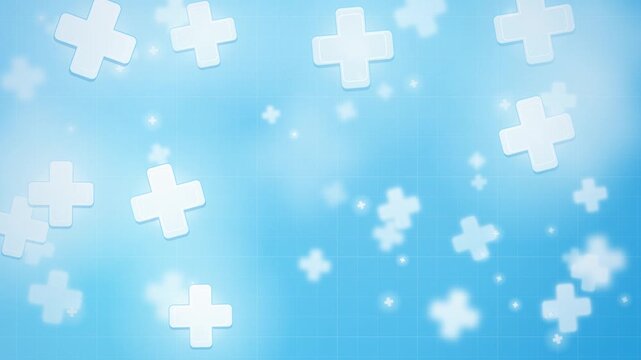 Blue medical plus signs background with grid