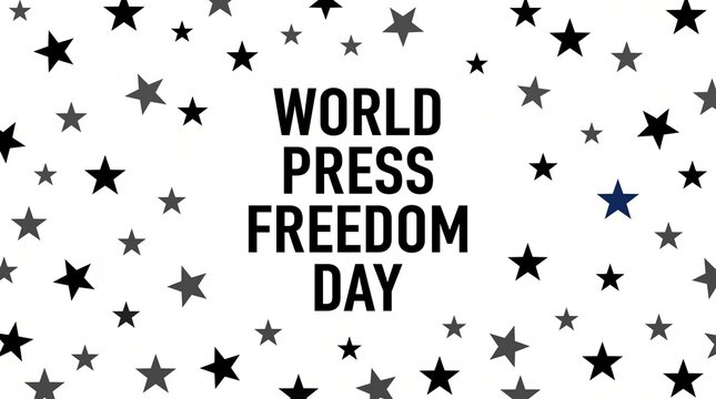 World press freedom day celebration with stars background