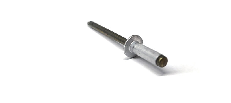Mushroom head rivets for permanently fastening two objects together. particularly for sheet metal and aluminum applications.