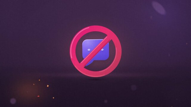 Chat Ban and Content Moderation Icon Representing Blocked Toxic Comments and Spam Prevention.