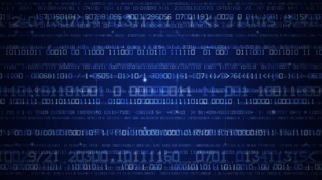 Digital binary code background with data and technology concept