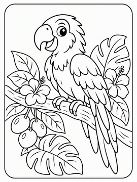 hand drawn vector illustration of a parrot