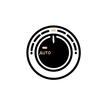 Circular 'AUTO' mode setting control dial interface icon