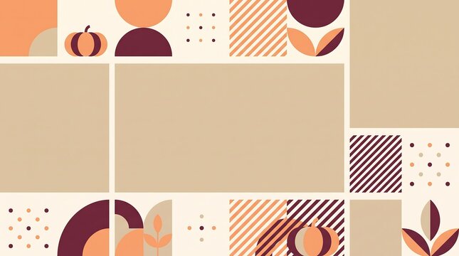 Elegant Pastel Memphis Geometric Autumn and Halloween Presentation Background
