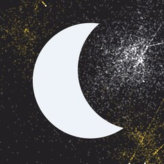 Minimalist white crescent moon stardust background  © Tweentysix