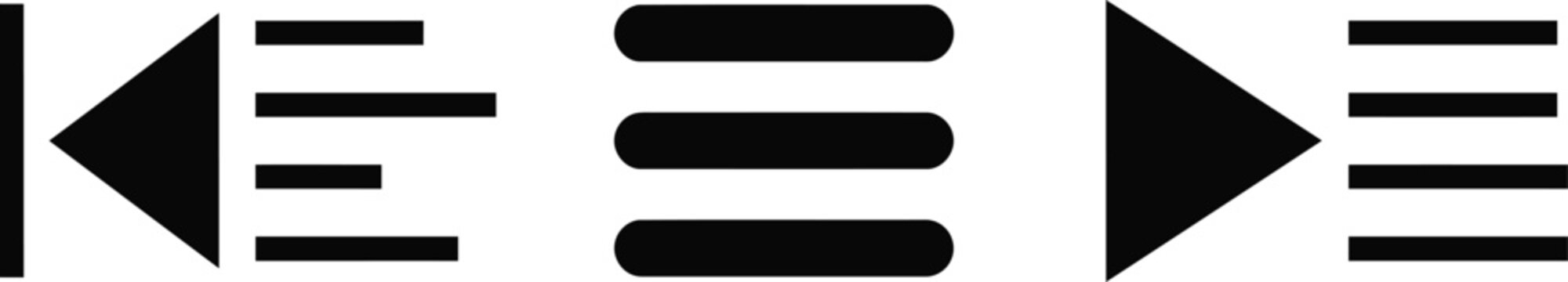 Text Alignment Formatting Vector Icons | Left Center Right Justify Symbols Set