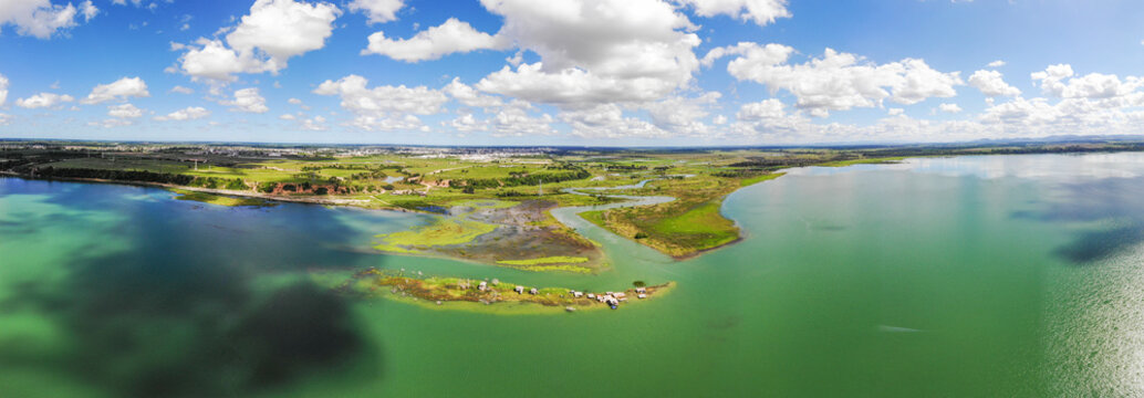 Aerial view of Juparan&atilde; lake in Linhares, Espirito Santo state in Brazil.